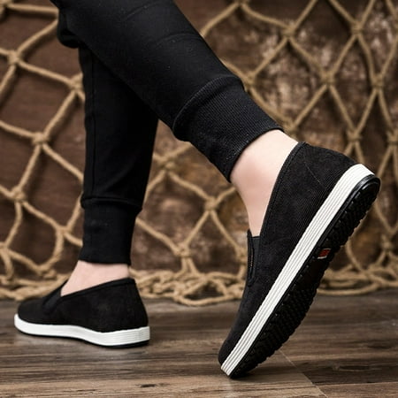 

Gubotare Slippers For Men Slip On Men s Slip on Fuzzy House Slippers Memory Foam Slippers Scuff Outdoor Indoor Warm Plush Bedroom Shoes with Faux Fur Lining Black 8.5