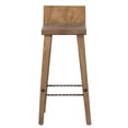 thumbnail image 4 of Home Square 1.75" Reclaimed Elm Wood Low Back Barstool in Honey Brown - Set of 3, 4 of 6