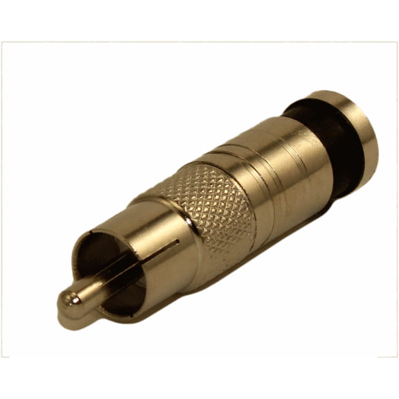 RCA Male Compression Connector for RG6 QUAD SHIELD Coax Cable, Each