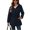 Navy, variant on Women's Drawstring Waterproof Outerwear Jacket 2025 Full Zip Spaghetti Strap Falbala Coat Coats Fitted Fall Hood Frill Navy XX-Large