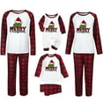 thumbnail image 2 of Conjuntos de pijamas navideños familiares a juego Grinch 2024, pijama de Grinch con parte superior y pantalones de pijama a cuadros, pijama de Grinch para niños y adultos para la familia, Mujer XL, 2 of 4