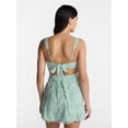 thumbnail image 3 of No Boundaries Junior's Satin Jacquard Mini Dress, Sizes XXS-XXL, 3 of 5
