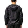 thumbnail image 3 of Lumento Men Basic Windbreaker Jacket Casual Long Sleeve Hooded Shirt Outdoor Active Wear Tops Blouses with Pockets, 3 of 4