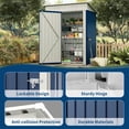 thumbnail image 4 of Remise de Rangement Extérieure 5 X 3 Pi avec Toit en Pente et Porte Verrouillable, Porte Simple, Petite Remise à Outils, Rangement d'Outils Compact, 4 of 7
