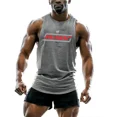 thumbnail image 5 of Chaleco para hombre, sin mangas, transpirable, ligero, para entrenamiento, deportes al aire libre, transpirable, de moda, con estampado simple, para fitness, de secado rápido, 5 of 5