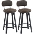 thumbnail image 1 of HOMCOM Bar Stools Set of 2, Swivel Counter Height Barstools Brown, 1 of 10