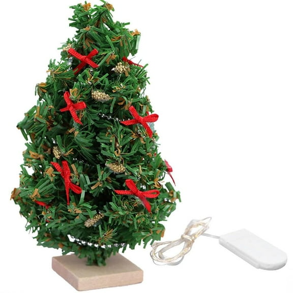 Miniature Christmas Tree Simulation Xmas Tree Model Doll House Decor Lot E9 C0R0