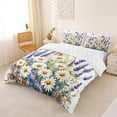 thumbnail image 3 of Erosebridal Daisy Lavender Duvet Cover Set for Girls, Spring Garden Floral Bedding Full, Reversible, 3pcs 1 Duvet Cover and 2 Pillowcases, No Comforter, 3 of 6