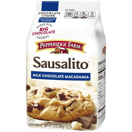 (2 Pack) Pepperidge Farm Sausalito Crispy Milk Chocolate Macadamia Cookies, 7.2 oz. (Best Crispy Chocolate Chip Cookies)