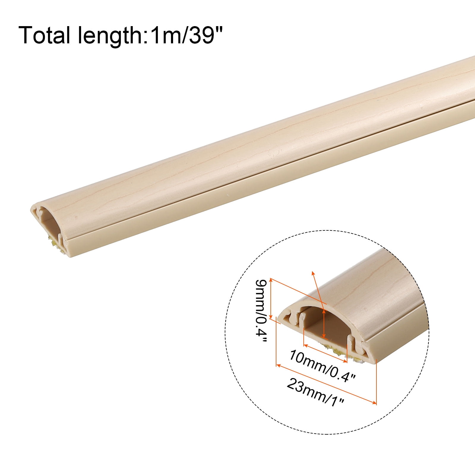 Unique Bargains Wall Cable Raceway Cord Cover Cord Hider Channel Self-Adhesive for TV Wire Light Pink 39"x1"x0.4"