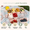thumbnail image 4 of Lomyolo Portable Snackle Box Container Divided Serving Tray with Lid and Handle Clear Travel Organizer 8 Compartment Snackle Box Adults, Snack Box Container - Fruit, Vegetable, Candy-Pink, 4 of 7