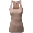 thumbnail image 1 of FashionOutfit Women's Basic Solid Ribbed Racerback Sleeveless Tank Tops, 1 of 4