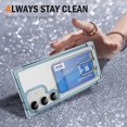 thumbnail image 5 of SaniMore for Samsung Galaxy S23 Plus Clear Case, Anti-yellow Transparent Backplane with Back Card Holder Metal Rotating Ring Bracket Shockproof Corners Sim Lightweigh, Blue, 5 of 8