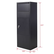 Package Delivery Box for Outside, Freestanding Express Mail Parcel Drop Box with Lockable Door and Secure Storage Compartment, Extra Large Weather-Proof Parcel Mailbox for House Porch, Curbside