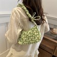 thumbnail image 4 of Bolso Hombro Floral Verano Bolso Axila Fruncido para Mujer (verde), 4 of 7