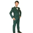 thumbnail image 2 of Ashbury CoCo Boy's Slim Fit 7-pieces Suit, Jacket Vest Pants Shirt Tie Bowtie Hanky, Hunter Green, Size 2, 2 of 5