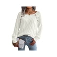 thumbnail image 1 of Qmyliery Women  Knit Pullover with Buttons Decoration, Loose Version Casual Style Spring Clothing, 1 of 6