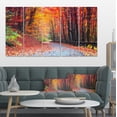 thumbnail image 1 of Route dans Belle Forêt d'Automne - Art sur Toile Forêt Moderne, 1 of 3