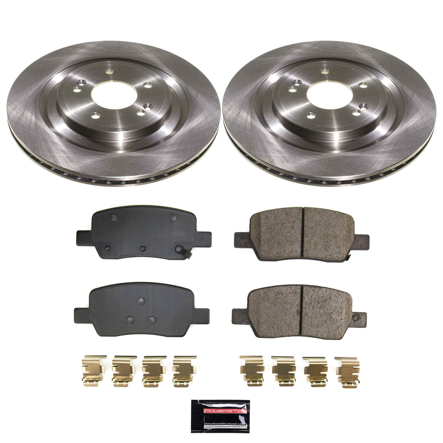 PowerStop Rear Autospecialty Brake Pad and Rotor Kit for Hyundai Santa Fe 2021-23, Kia Sorento 2021-23, KOE9187