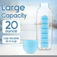 thumbnail image 2 of 20 oz Water Bottle with Built-In Pill Box, Daily Pill Organizer - 7 Day Pill Holder, Easy-to-Clean Travel Pill Container, Slide-Out Design, Efficient Pill Organizer for Everyday Use, 2 of 7