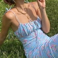 thumbnail image 3 of Vestido Largo Con Tirantes Vestido largo de playa para mujer Traje de playa con correa de espagueti sin espalda (Azul S) Cgtredaw para Mujer Azul T XXL, 3 of 8