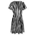 thumbnail image 5 of Zebra Black White Animal Print Dress Fashion Beach Short Sleeve Dresses Female Party Printed Sundress, 5 of 7