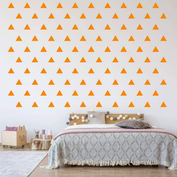 VWAQ Triangle Stickers for Wall Kids Peel and Stick Shapes Vinyl Wall Decals - 100 Pcs