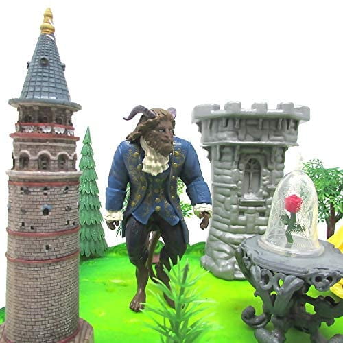 Cake Toppers Beauty And The Beast Birthday Set Featuring Figures And Decorative Themed Accessories Walmart Com Walmart Com