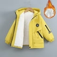 thumbnail image 2 of SGMVNU Winter Coat for Baby Boys Girls Toddler Boys Girls Winter Coat Bear Ears Hooded With Pocket Jacket Reversible Heavyweight Windproof Zipper Warm Outwear Coats for 4-5 Years Kid, az1222_3-Yellow, 2 of 5