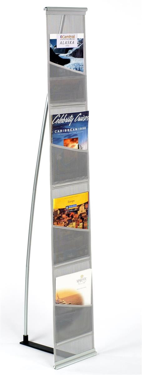 HOT 8 Mesh Slots Floor Literature Stand Rack Brochure Magazine Display Holder 