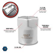 Performance Tool W83243 1/2-Inch Drive Hex Lock Nut Socket - 2-1/2 In., 1/2 In. Drive, Carbon Steel, For Axle Removal
