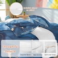 thumbnail image 2 of Abstract Art Duvet Cover Set Twin Size, Blue Marble Gold Cracks Texture Rock Modern 4 Piece Soft Microfiber Bedding Set with 1 Duvet Cover, 1 Flat Sheet, 2 Pillowcases, 2 of 9