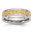 thumbnail image 1 of Stainless Steel Yellow Plated 6mm Ring Man Wedding Fancy  For Dad Mens  For Him, 1 of 10