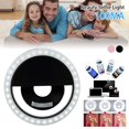 thumbnail image 1 of Beauty Selfie Light Rechargeable Selfie Ring Light Lightweight Photo Shoot Night Light with 36 LED Lights Clip-on LED Circle Light with 3 Brightness Modes for iPhones  Camera, 1 of 3