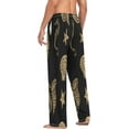 thumbnail image 5 of Elegant Gold and Black Seahorse Men's Pajama Pants Lightweight Sleepwear Bottom Lounge Pants, 5 of 6