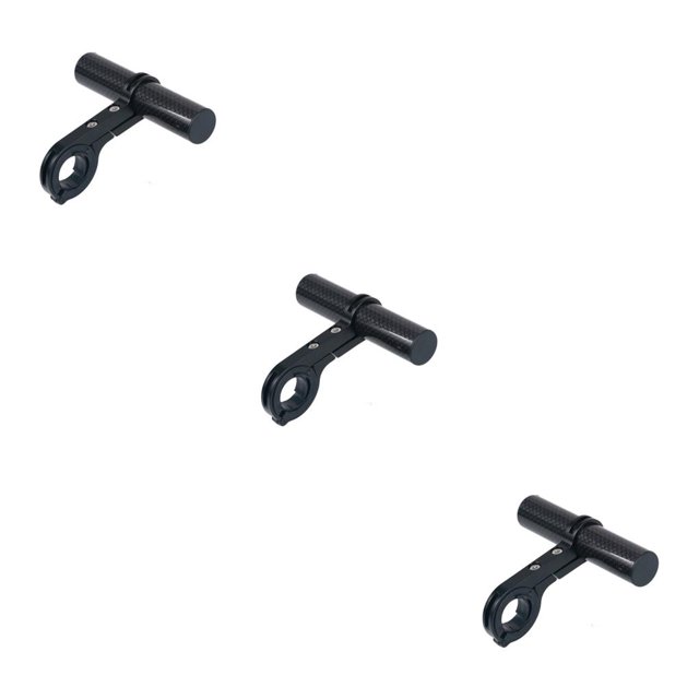 Transemion Rallonge de Guidon de Vélo Support de Lampe Support de Téléphone Tube Rouge 20cm Noir & Carbone 10cm 3Ensemble