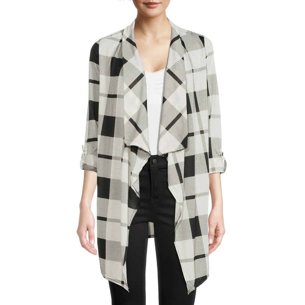 New York Laundry New York Laundry Women's Roll Tab Sleeve Drape Front