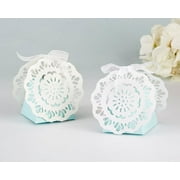 Something Blue Lace Favor Box (Set of 48) | Perfect Favor Container & Decoration for Bridal Showers, Baby Showers, Birthdays, or Weddings