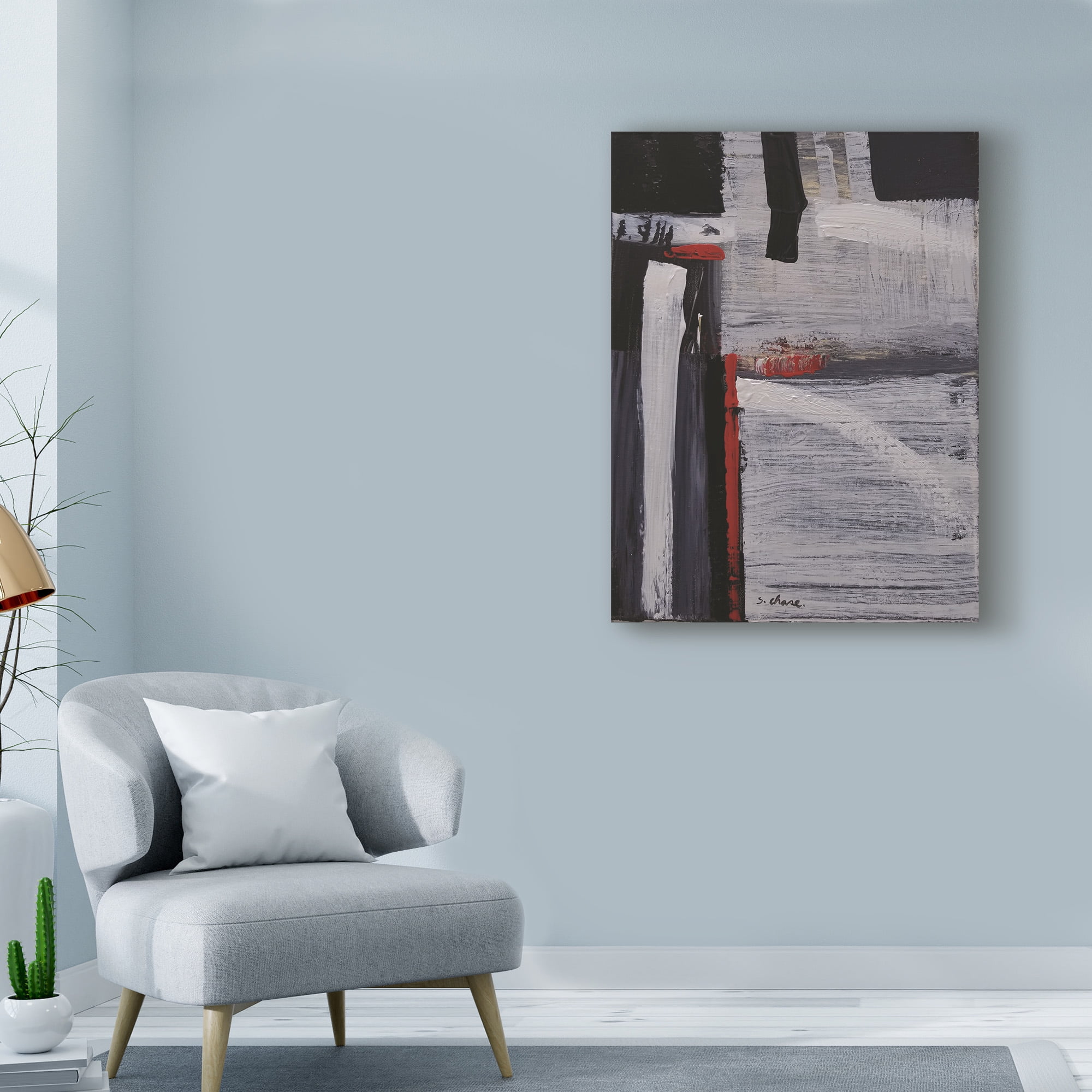 Trademark Fine Art 'Black and White Abstract 180703' Canvas Art by Masters Fine Art