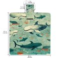 thumbnail image 2 of Whale Extra-Large Canvas Picnic Mat for Outdoor Beach Camping - Waterproof, Foldable & Portable - Family Size Rug with Carry Handle & Corner Loops for Easy Setup - 200x150cm, 2 of 6