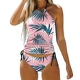 thumbnail image 1 of PMVFHDE Women's Tankini Swimsuits Backless Print Adjustable Strap Padded Plus Size For Beach Wear, 1 of 4