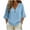 Sky Blue, variant on Ziynglg Shirts for Women V Neck 3/4 Length Sleeve Loose Tops Summer Lightweight Button Tops Beach Vacation Shirts