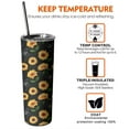 thumbnail image 6 of 20oz Black Sunflower Skinny Tumblers Stainless Steel Tumbler with Lid and Straw,Vacuum Insulated Double Wall Travel Tumbler Cups with Cleaning Brush for Coffee,Tea, 6 of 6