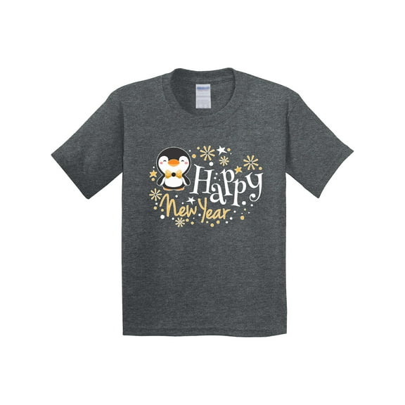 Inktastic Happy New Year with Cute Penguin Youth T-Shirt