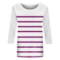 thumbnail image 5 of Tshirts Women Trendy Women's O-neck 3/4 Sleeve Printed Top Casual Everyday Top, 5 of 5