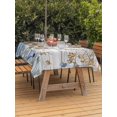 thumbnail image 2 of Outdoor Tablecloth with Umbrella Hole and Zipper, Blue Teal Fall Rectangle Table Cloth 60x84 Inch Waterproof Tablecloth, Thanksgiving Pumpkins Vintage Botanical Picnic Table Cover for Patio Camping, 2 of 7