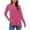 Pink-23, variant on Perfectbot T Shirts for Womens V Neck Long Sleeves Side Slit Basic Tops Fall Flowy Tunic Blouses