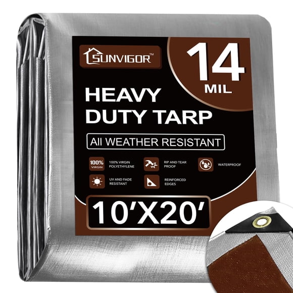 Lona Sunvigor, impermeable, 3 x 6 m, muy resistente a la rotura, 14 mm