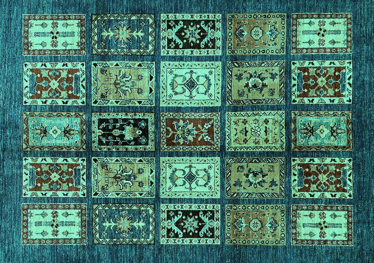 Ahgly Company Machine Washable Indoor Rectangle Abstract Turquoise Blue ...