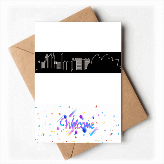 Australia City Landmark Sydney Opera Sketch Welcome Back Greeting Cards Envelopes Blank